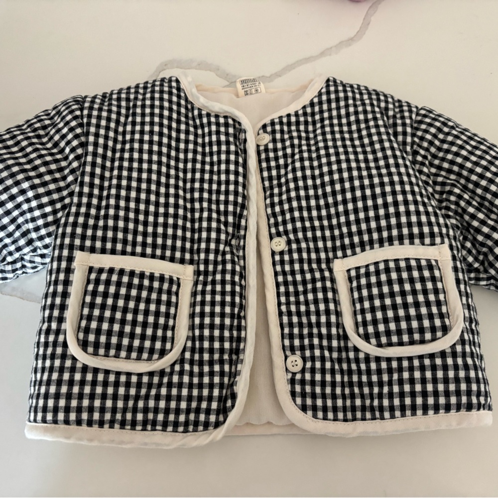 Baby Black and White Checkered Jacket 6-12 months